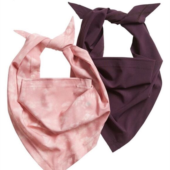 Athleta Made to Move NEW Bandana Gaiter Face Mask Set - Size M / L Pink Purple - Picture 2 of 6